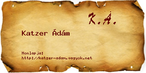 Katzer Ádám névjegykártya